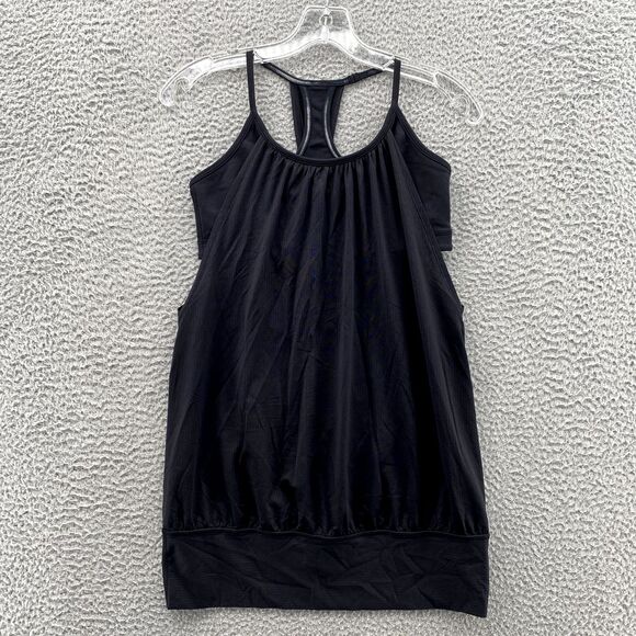 Lululemon Top Adult 6 Black Racerback Tank Loose Shirt Blouse Built-in Bra Women - Picture 2 of 9